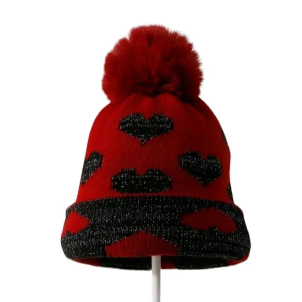 Heart Pom Pom Beanie